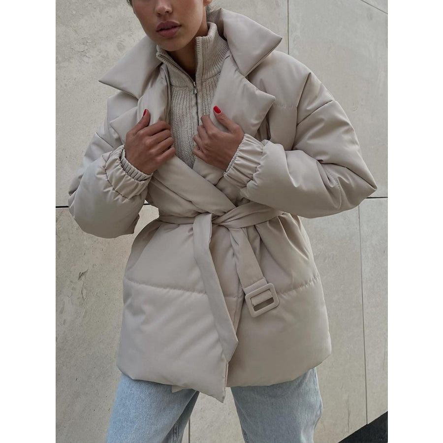 Puffer Long Sleeve Winter Coat with Belt Dust Storm / S Apparel and Accessories