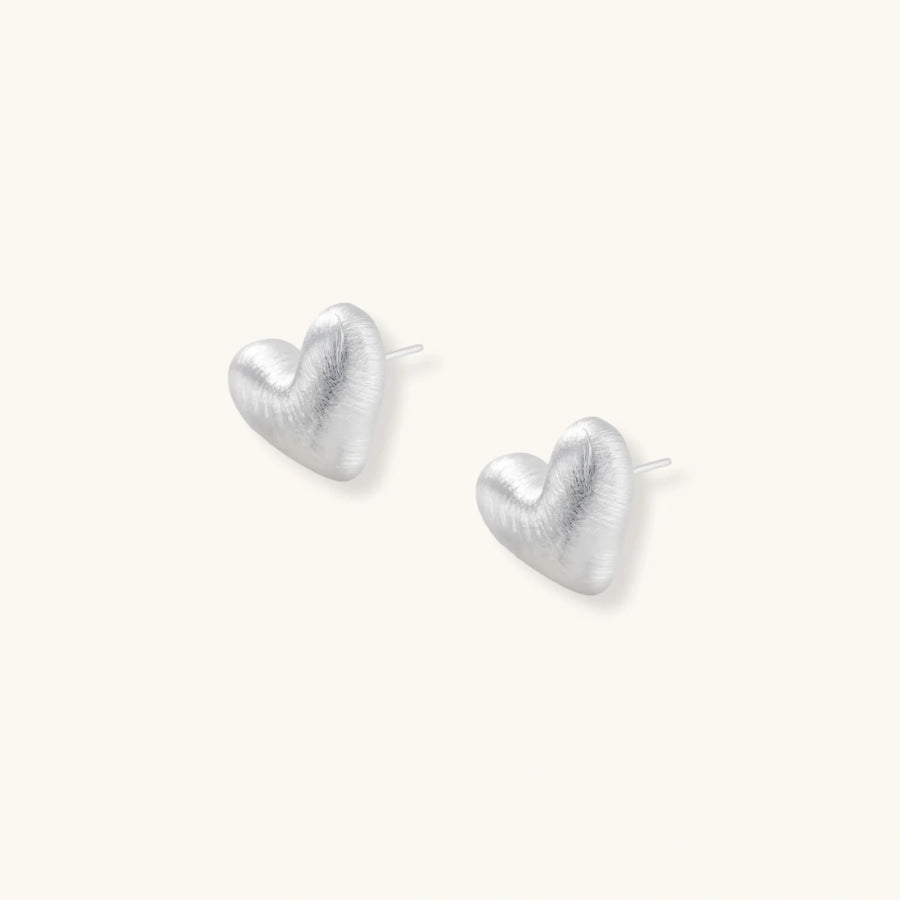 Puffy Heart Studs by Sandee Rain Earrings