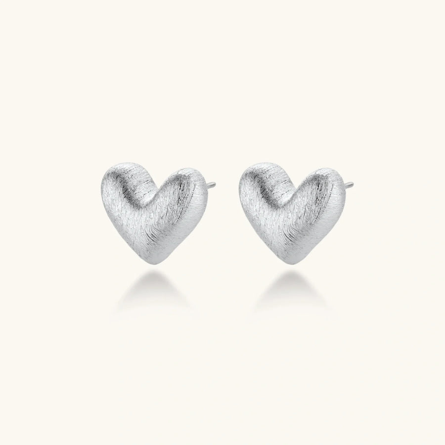 Puffy Heart Studs by Sandee Rain Earrings