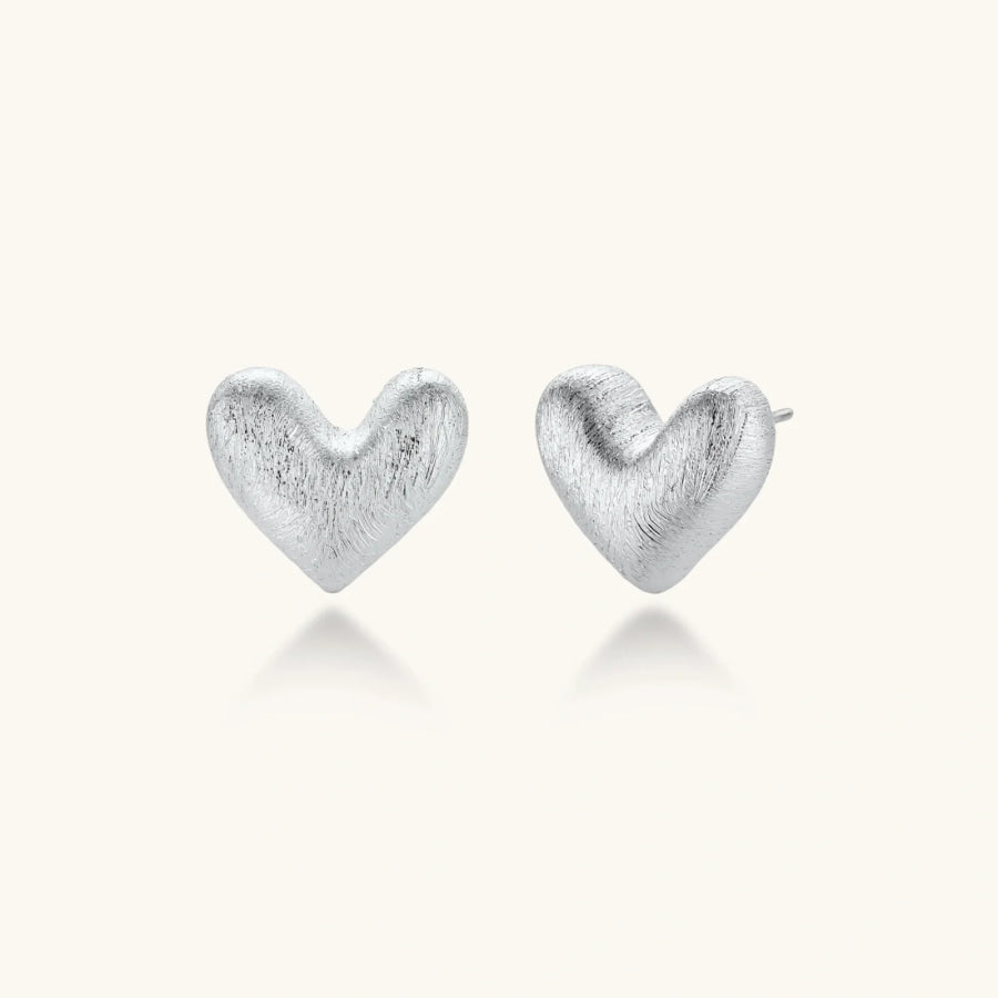 Puffy Heart Studs by Sandee Rain Earrings