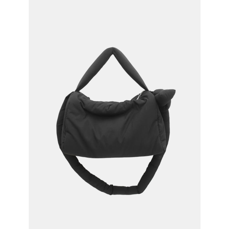 Puffy Nylon Medium Crossbody Bag Black / One Size Apparel and Accessories