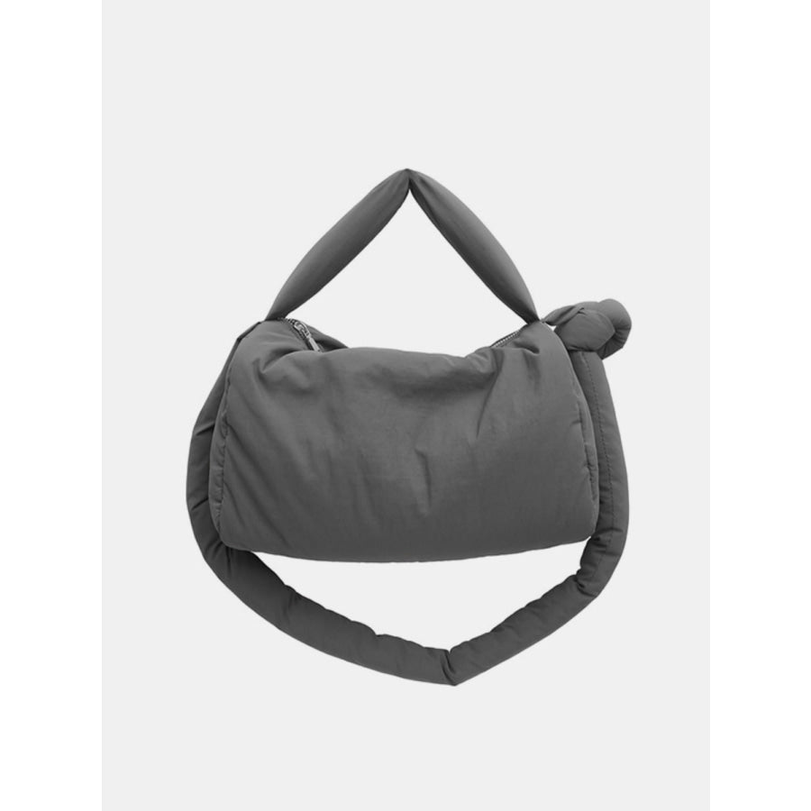 Puffy Nylon Medium Crossbody Bag Dark Gray / One Size Apparel and Accessories