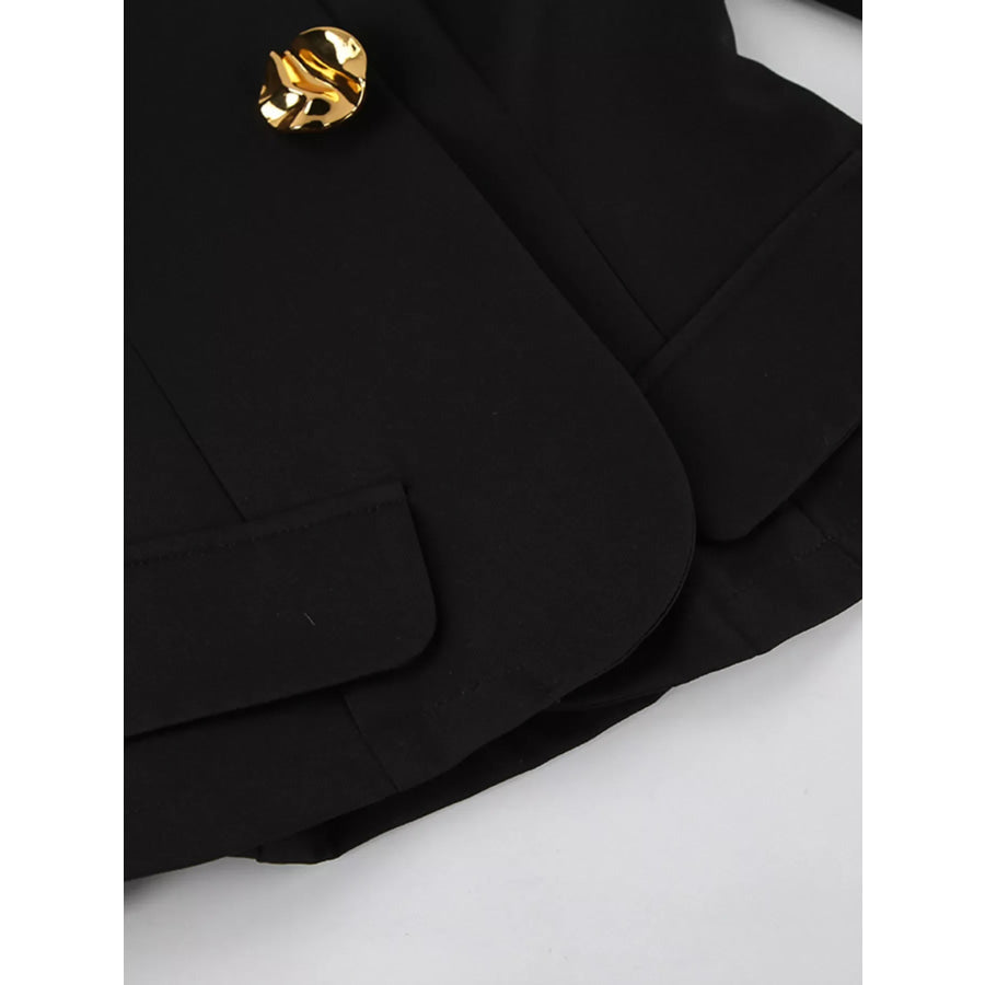 Puffy Sleeve Blazer and Wide-Leg Pants Set Apparel and Accessories