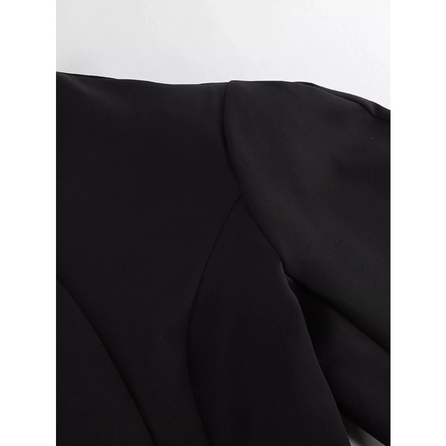 Puffy Sleeve Blazer and Wide-Leg Pants Set Apparel and Accessories