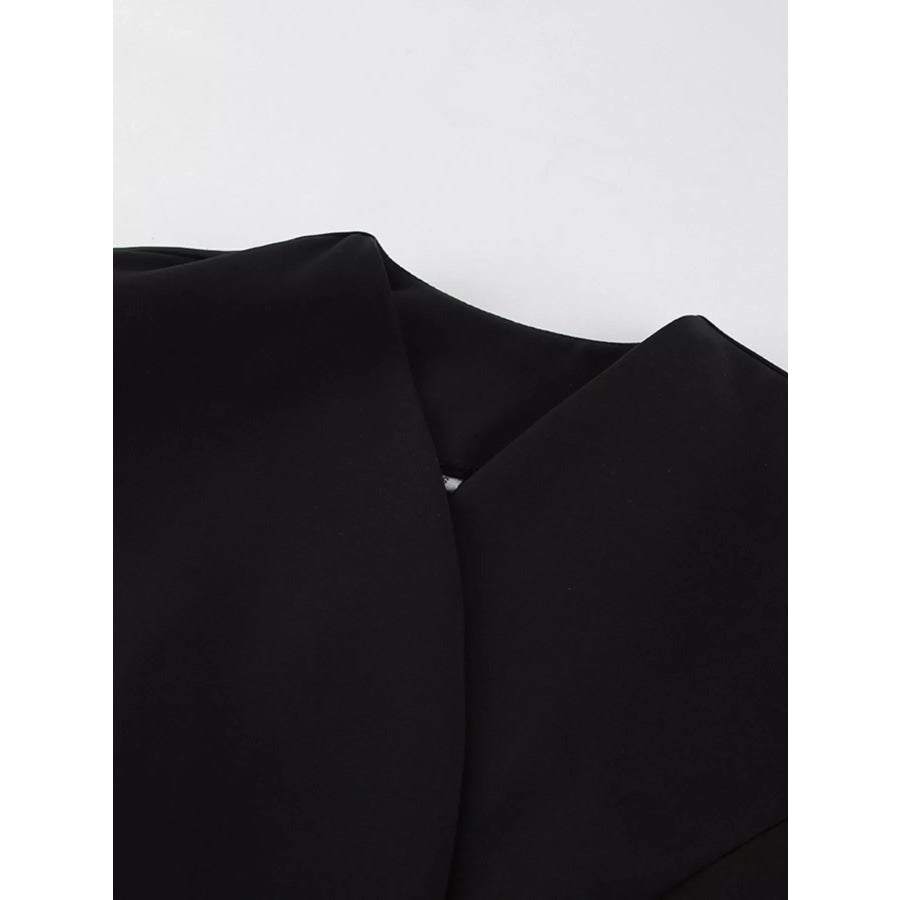 Puffy Sleeve Blazer and Wide-Leg Pants Set Apparel and Accessories