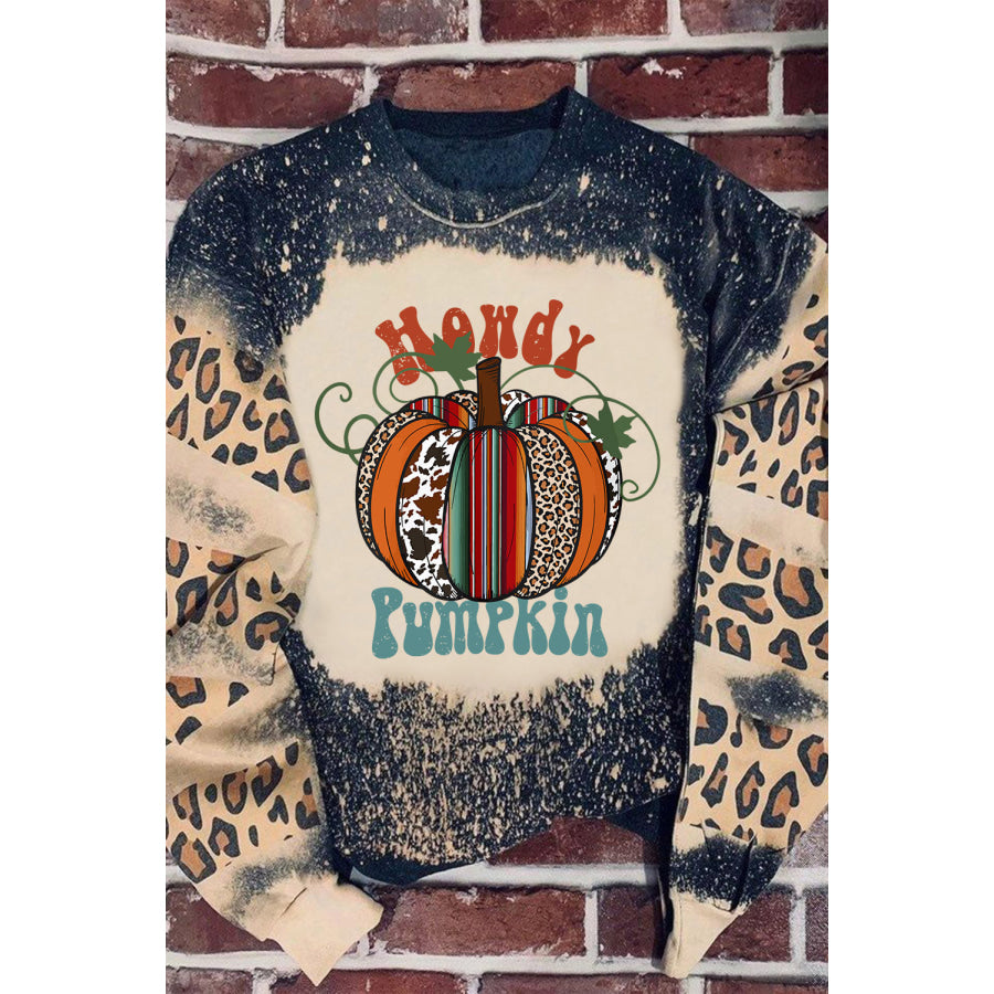 Pumpkin Graphic Long Sleeve Sweatshirt Apparel and Accessories