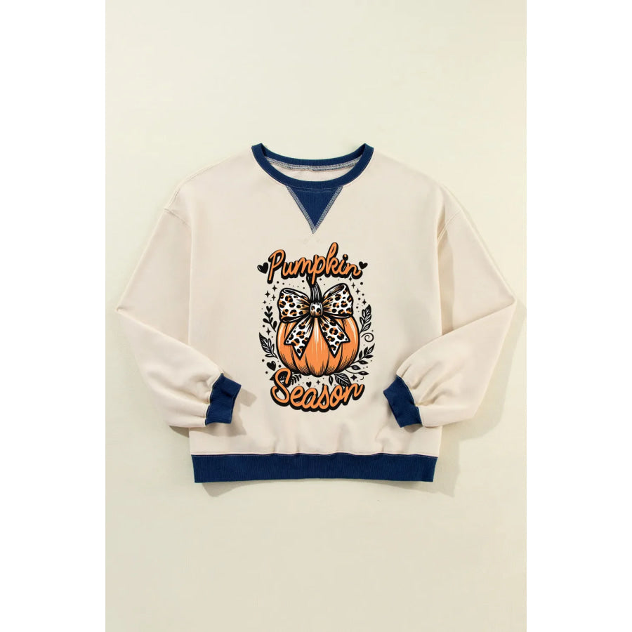 Pumpkin Graphic Long Sleeve Sweatshirt Apparel and Accessories