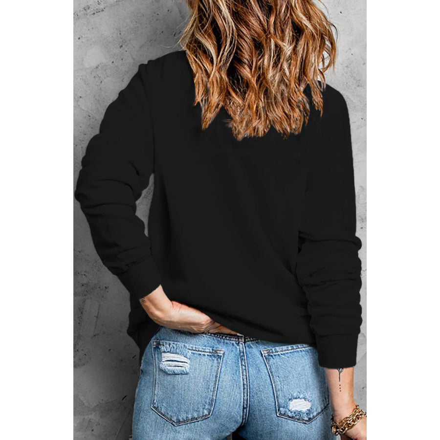 Pumpkin Graphic Round Neck Dropped Shoulder Sweatshirt Apparel and Accessories