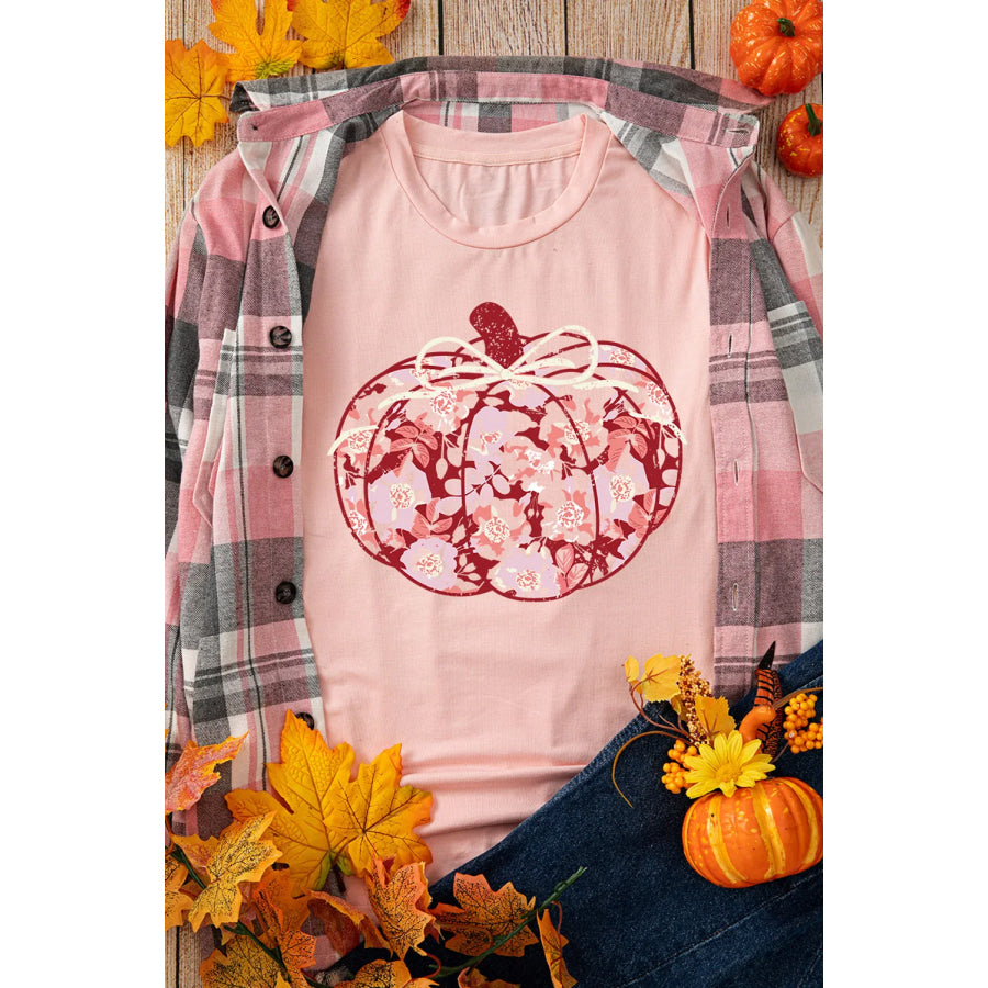 Pumpkin Graphic Round Neck Long Sleeve T-Shirt Apparel and Accessories