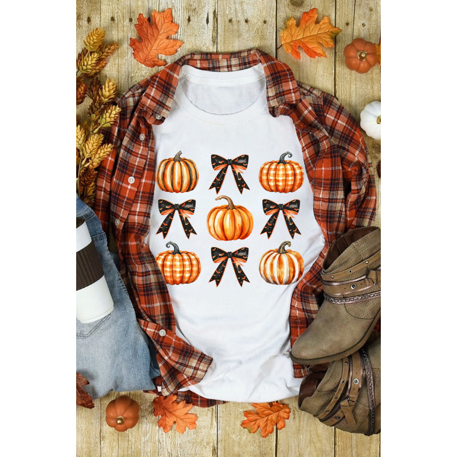 Pumpkin Round Neck Short Sleeve T-Shirt Apparel and Accessories