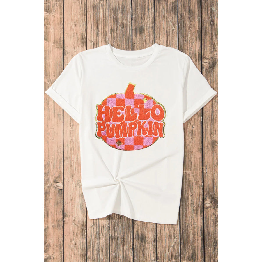 Pumpkin Round Neck Short Sleeve T-Shirt Apparel and Accessories