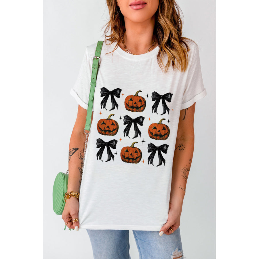 Pumpkin Round Neck Short Sleeve T-Shirt Apparel and Accessories