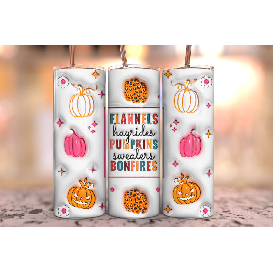 Pumpkins Bonfire &amp; Hayrides Stainless Steel Tumbler Food &amp; Beverage Carriers