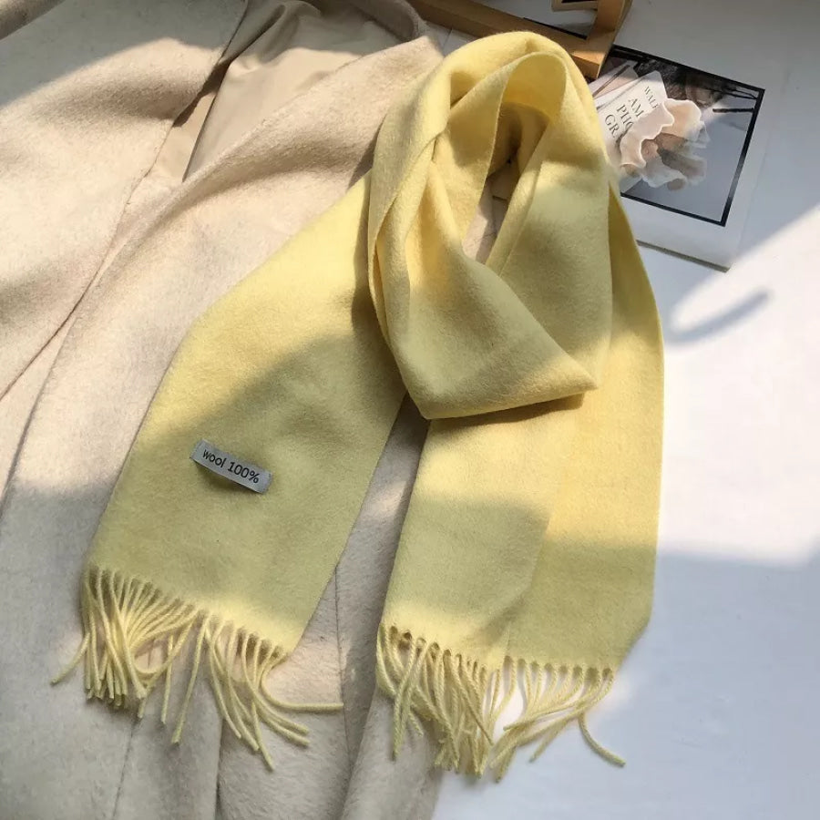 Pure Wool Cozy Tassel Knit Scarf Apparel and Accessories