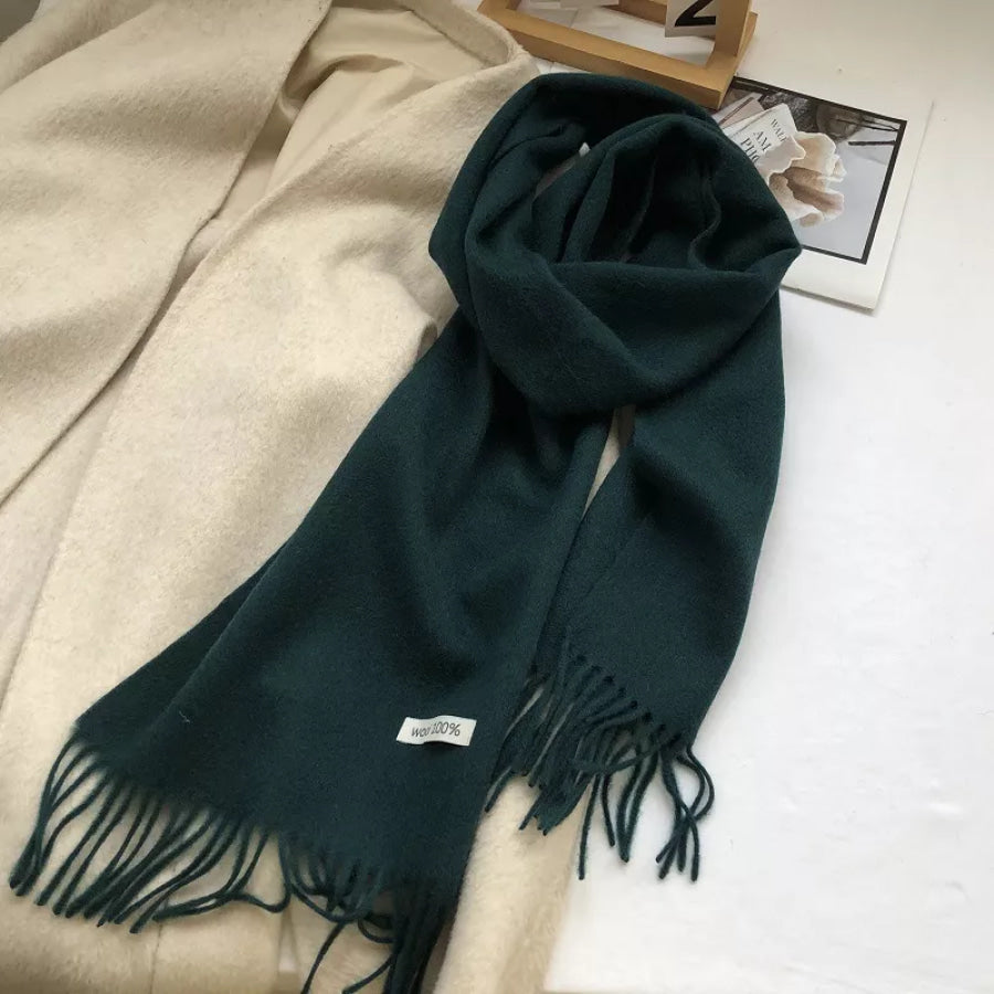 Pure Wool Cozy Tassel Knit Scarf Apparel and Accessories