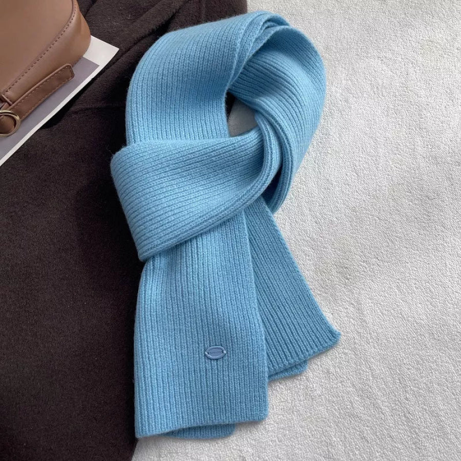 Pure Wool Warm Knit Scarf Glacier Blue / ONESIZE Apparel and Accessories