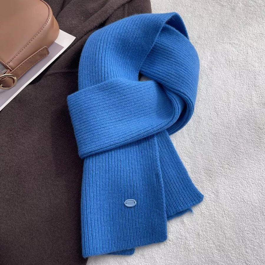 Pure Wool Warm Knit Scarf Royal Blue / ONESIZE Apparel and Accessories