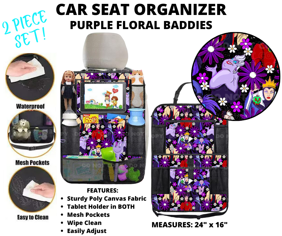 Preorder Custom 2-Piece Car Seat Organisers - Closes 2 Jan - ETA mid Apr 2025