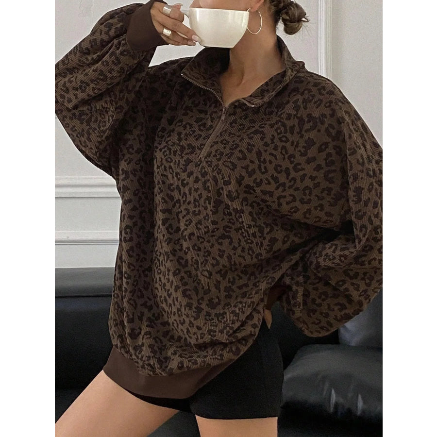 Quarter-Zip Corduroy Sweatshirt Apparel and Accessories