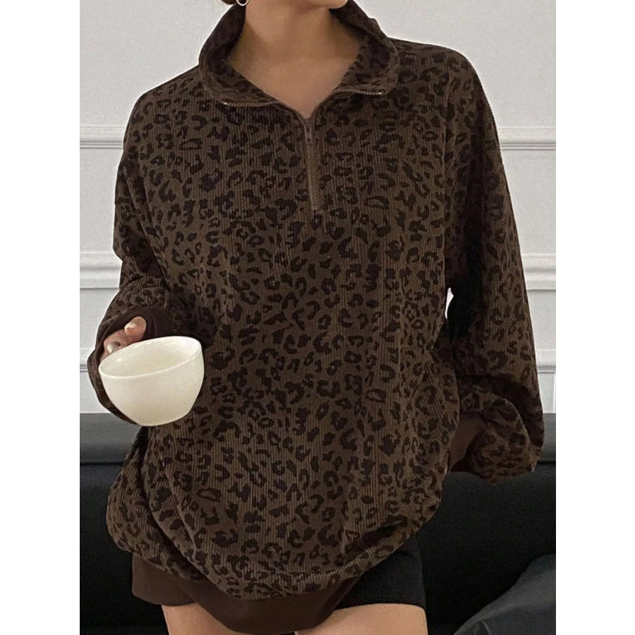 Quarter-Zip Corduroy Sweatshirt Apparel and Accessories