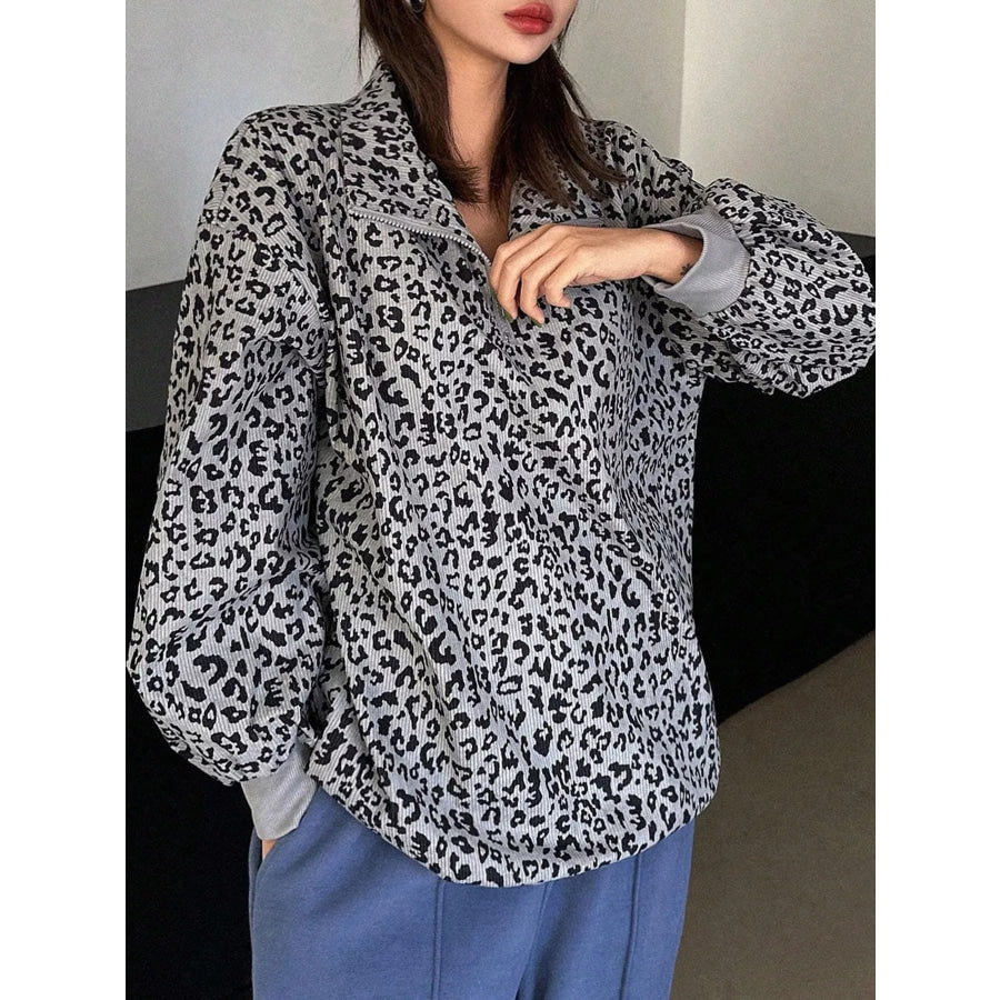 Quarter-Zip Corduroy Sweatshirt Apparel and Accessories