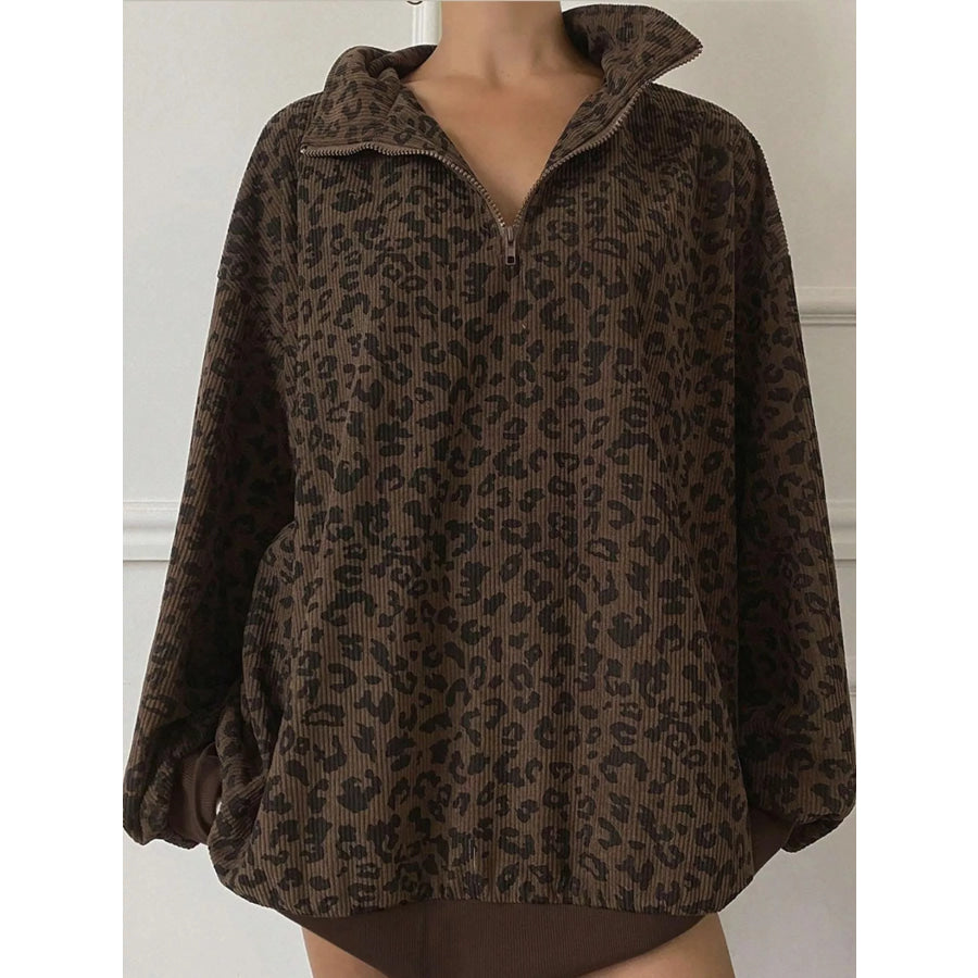 Quarter-Zip Corduroy Sweatshirt Apparel and Accessories