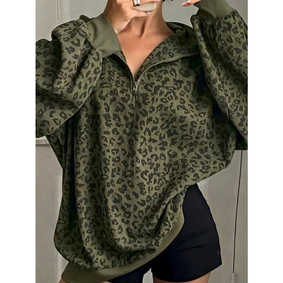Quarter-Zip Corduroy Sweatshirt Apparel and Accessories