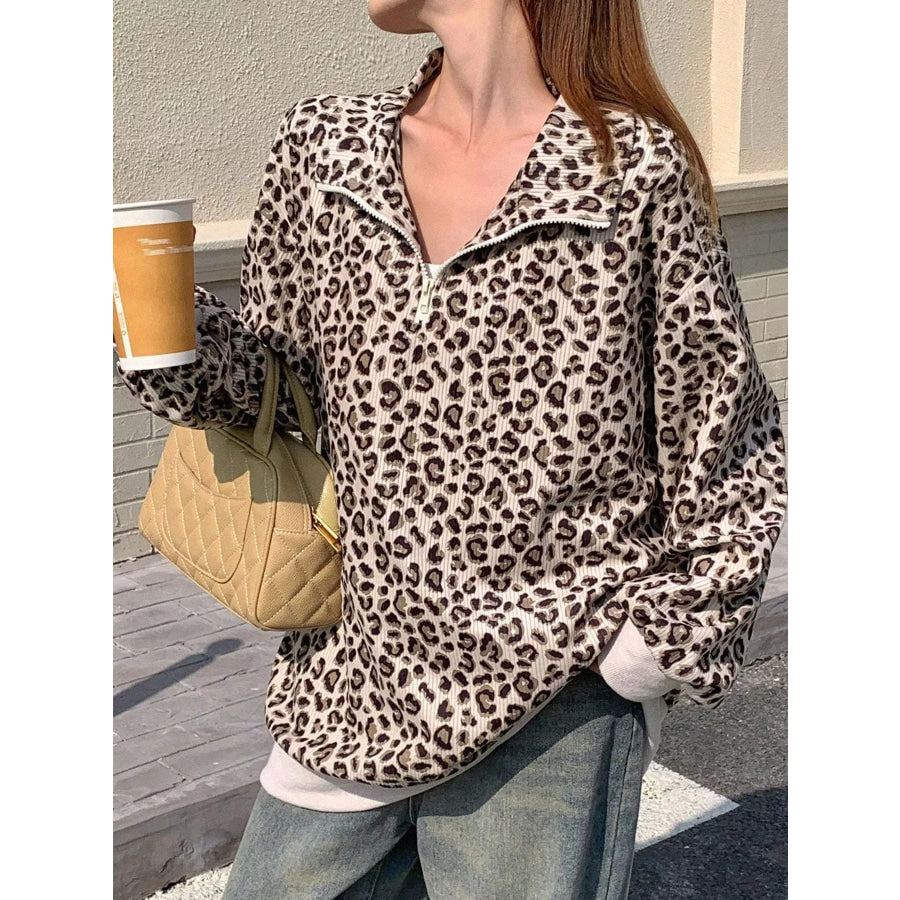 Quarter-Zip Corduroy Sweatshirt Apparel and Accessories