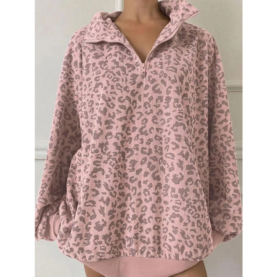 Quarter-Zip Corduroy Sweatshirt Apparel and Accessories