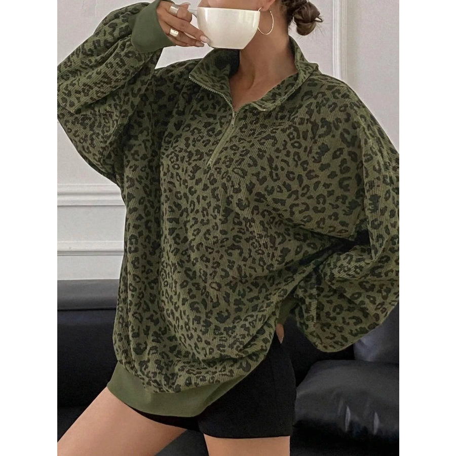 Quarter-Zip Corduroy Sweatshirt Apparel and Accessories
