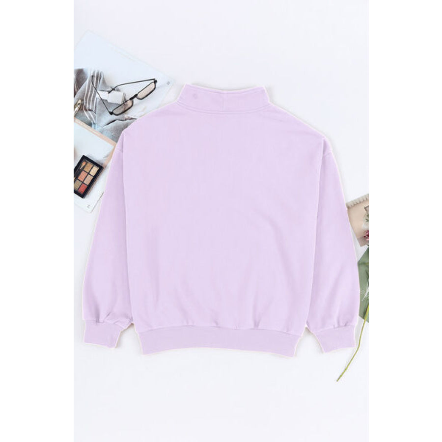 Quarter Zip Dropped Shoulder Sweatshirt Apparel and Accessories