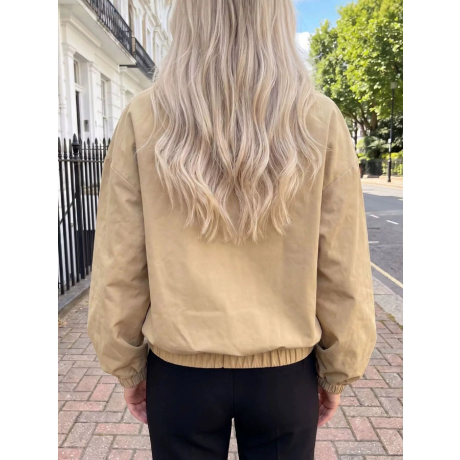 Quarter Zip Front Flap Pocket Top Apparel and Accessories