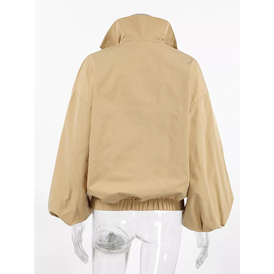 Quarter Zip Front Flap Pocket Top Apparel and Accessories