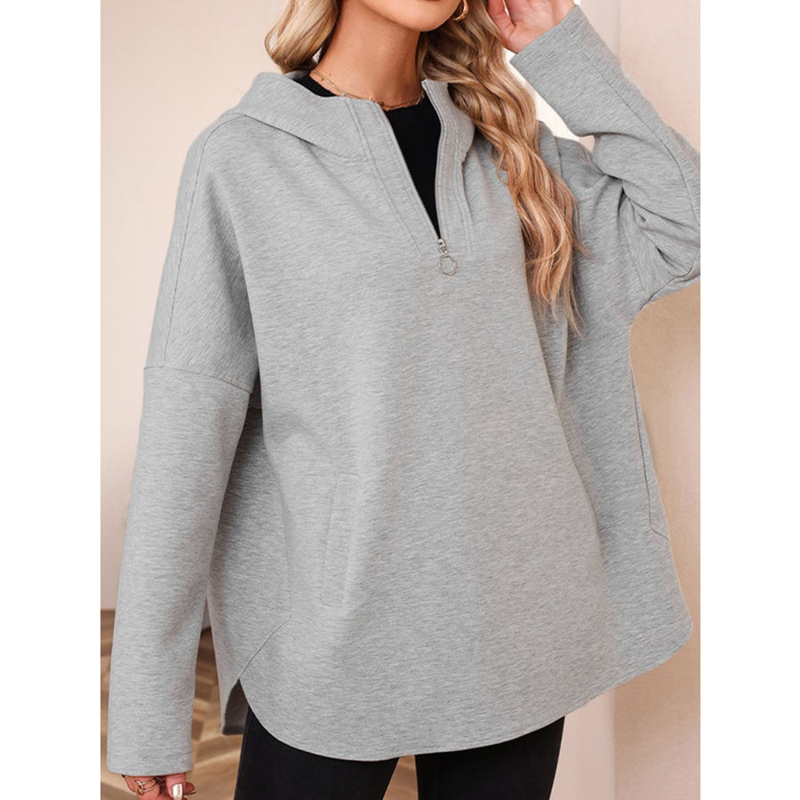 Quarter Zip Long Sleeve Hoodie Apparel and Accessories