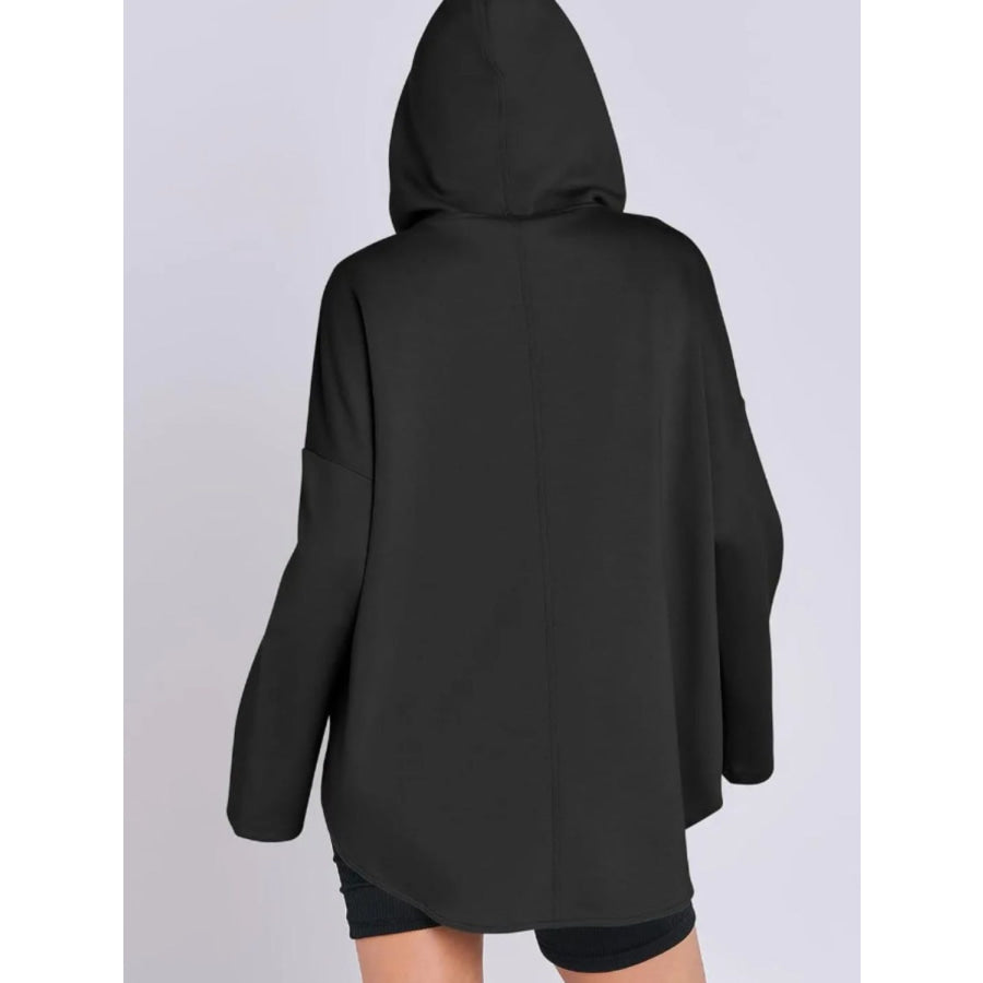 Quarter Zip Long Sleeve Hoodie Apparel and Accessories