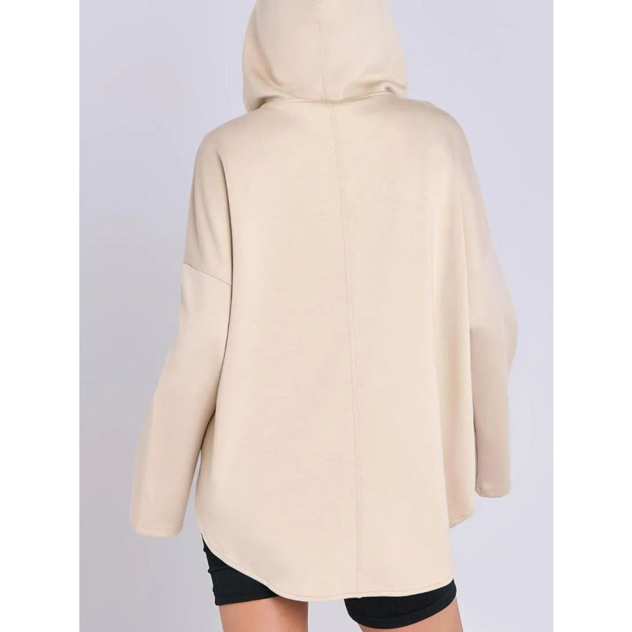 Quarter Zip Long Sleeve Hoodie Apparel and Accessories