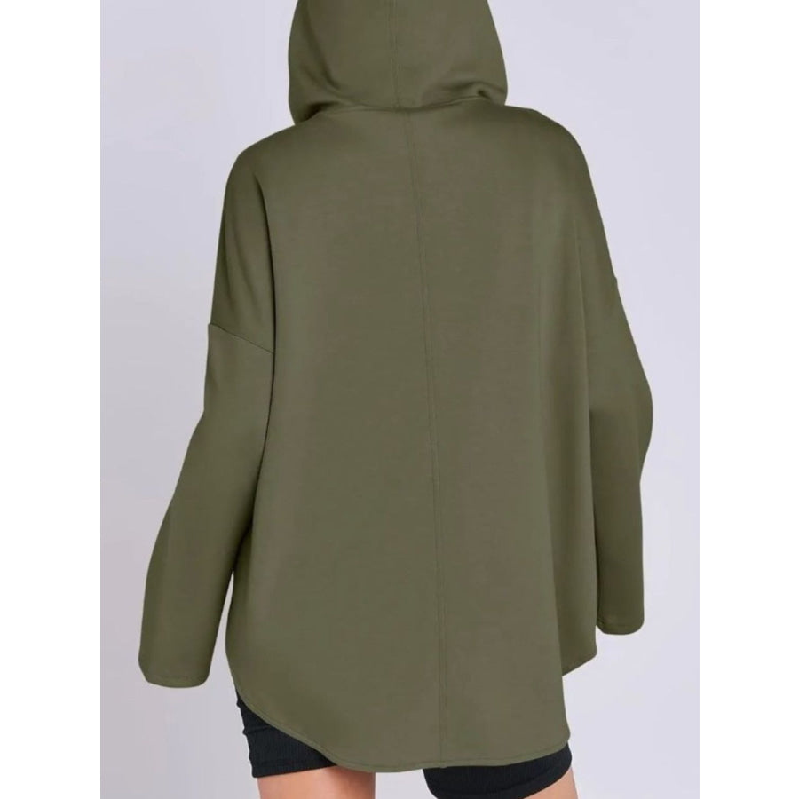 Quarter Zip Long Sleeve Hoodie Apparel and Accessories