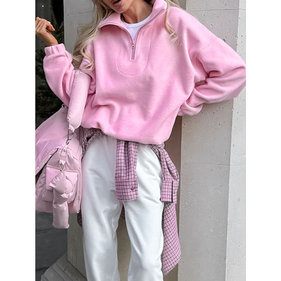 Quarter Zip Long Sleeve Sweatshirt Apparel and Accessories