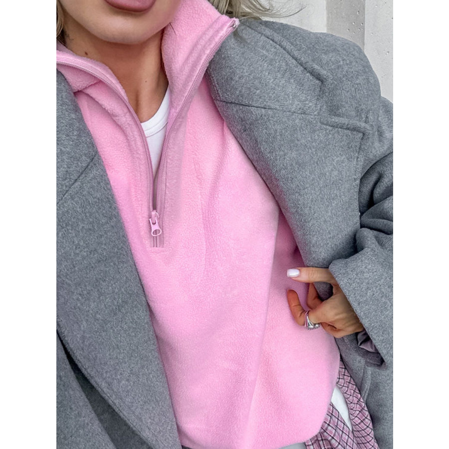 Quarter Zip Long Sleeve Sweatshirt Apparel and Accessories