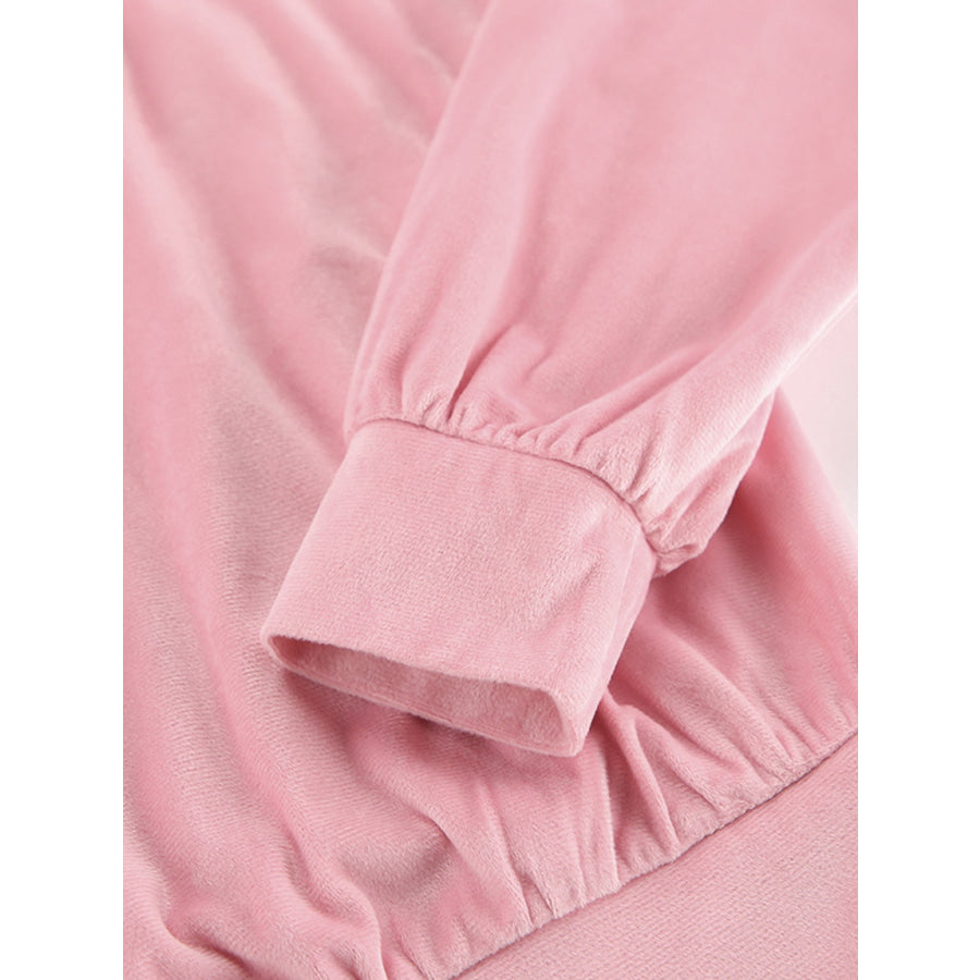 Quarter Zip Long Sleeve Top and Pants Set Apparel and Accessories