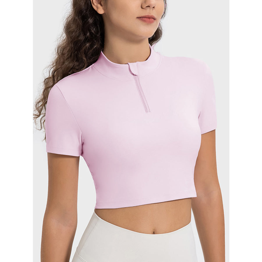 Quarter Zip Short Sleeve Active T-Shirt Apparel and Accessories