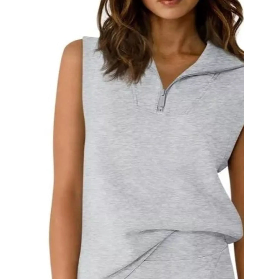 Quarter Zip Top and Skort Set Apparel and Accessories