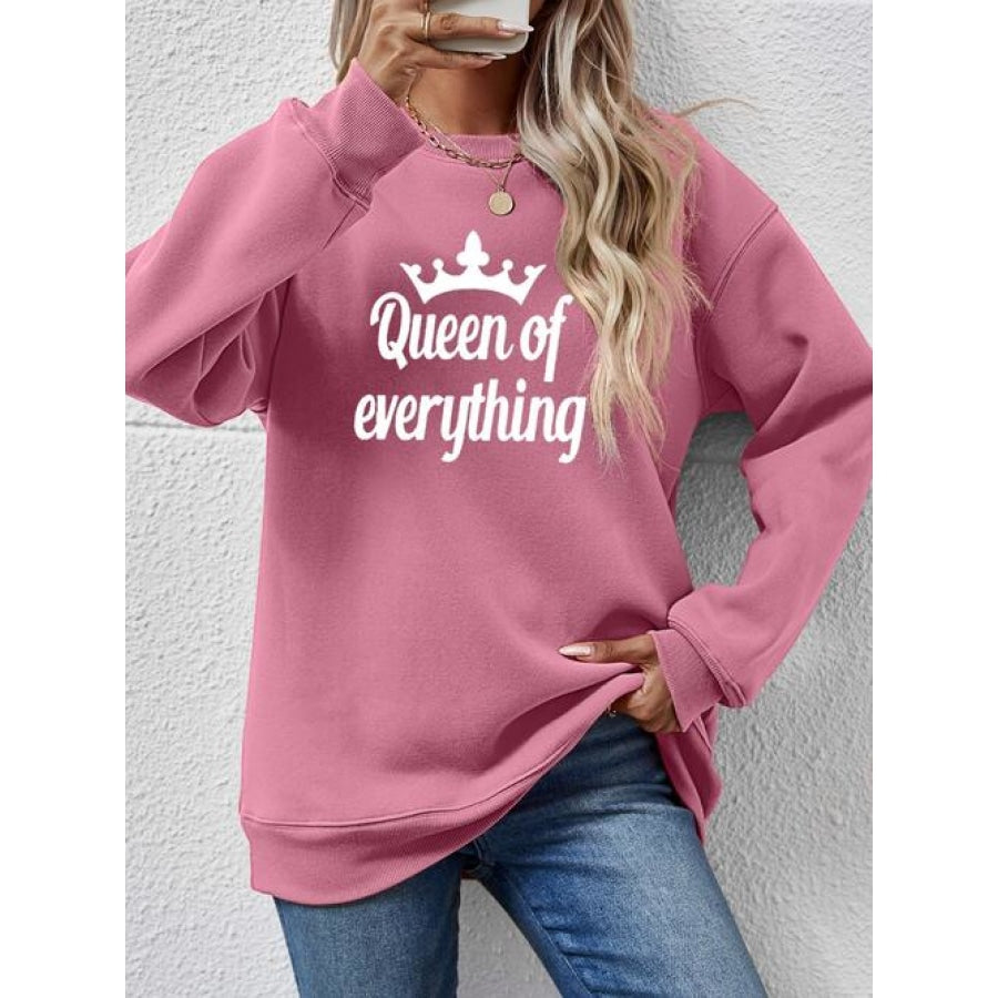 QUEEN OF EVERYTHING Round Neck Sweatshirt Moonlit Mauve / S