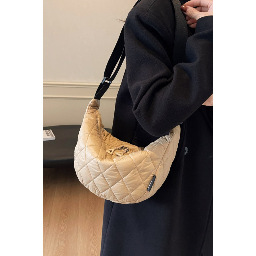 Quilted Adjustable Strap Crossbody Bag Apparel and Accessories