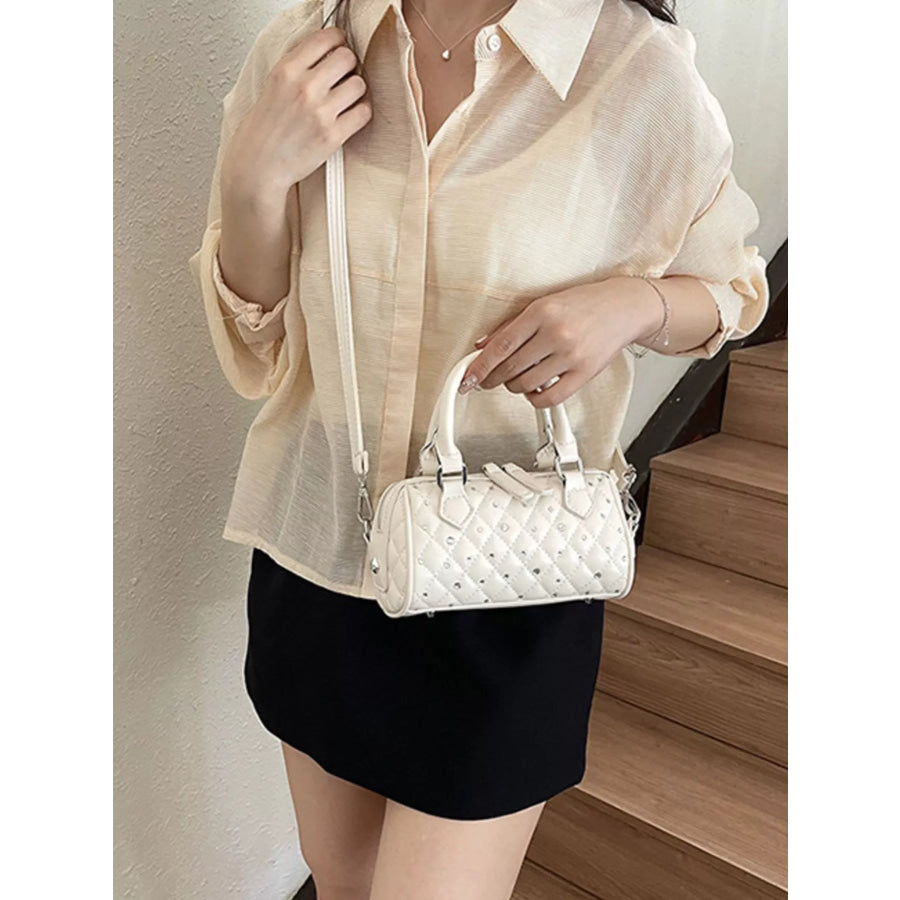 Quilted Barrel Handbag Off-white / onesize Apparel and Accessories