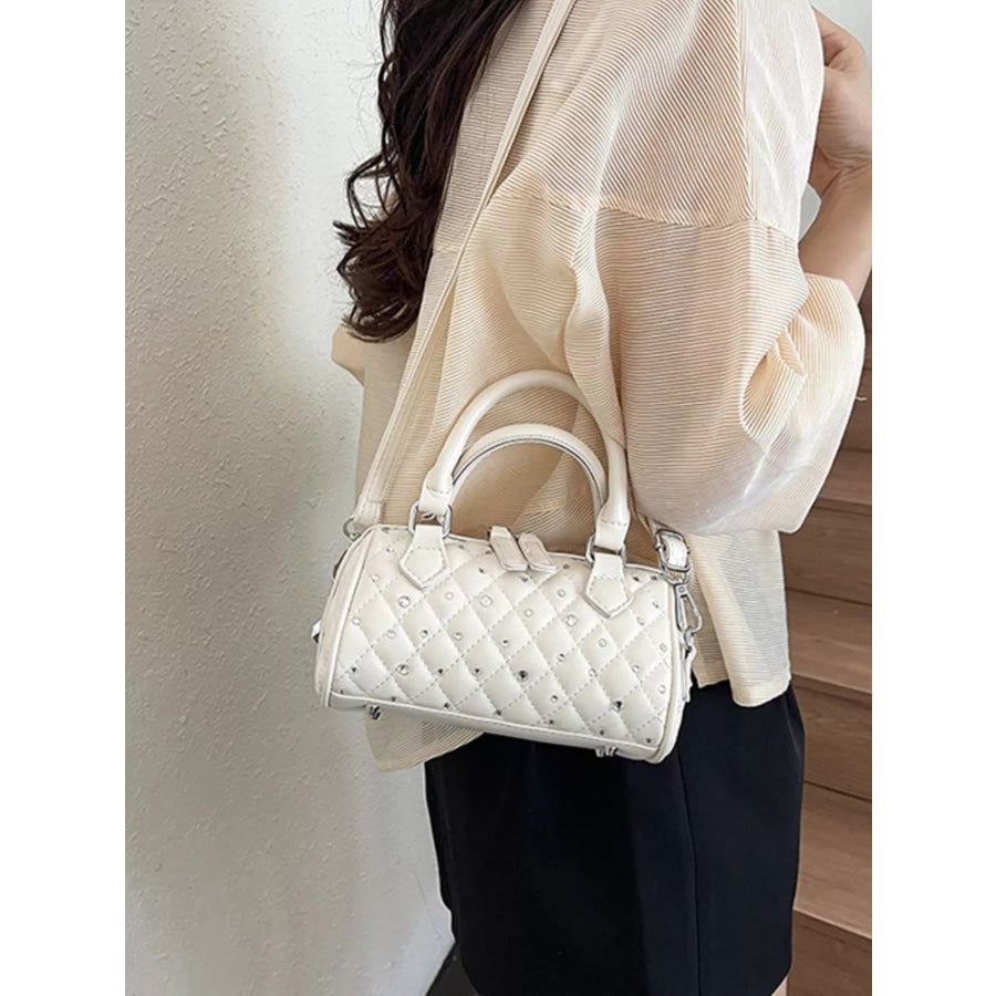 Quilted Barrel Handbag Off-white / onesize Apparel and Accessories