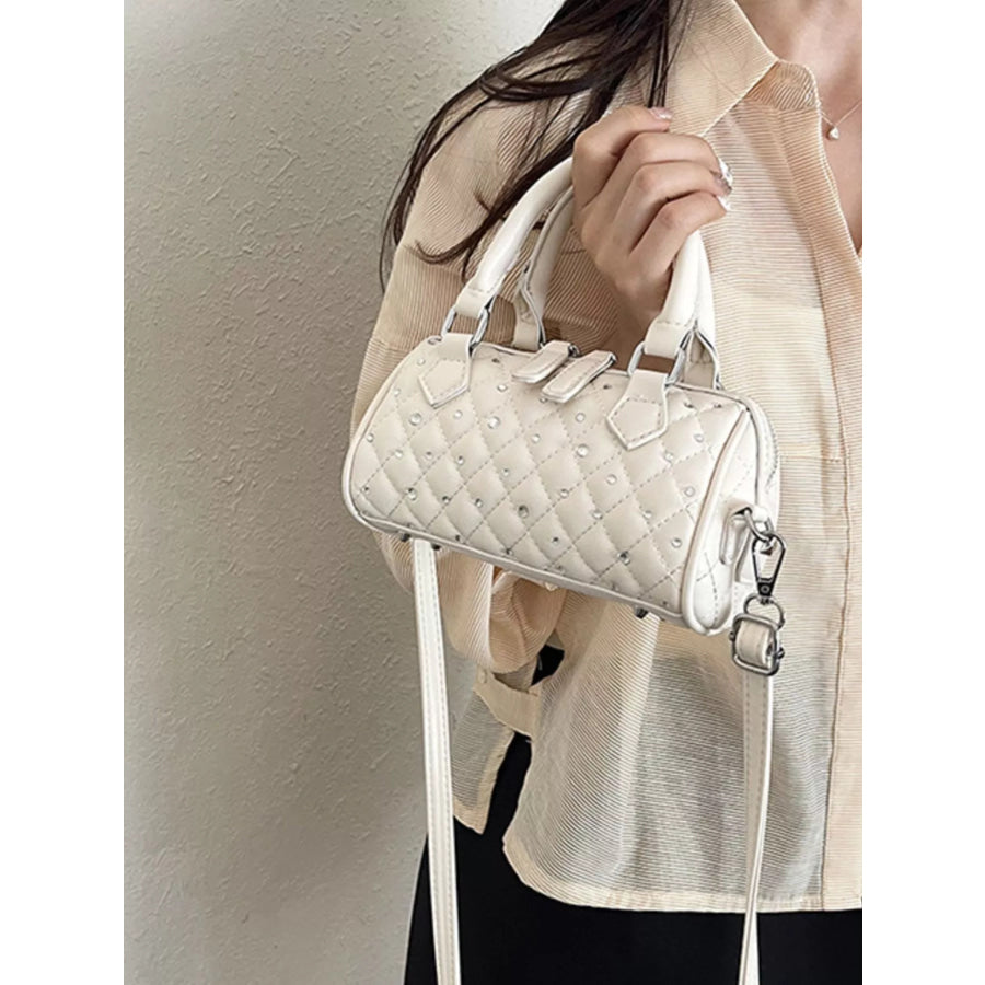 Quilted Barrel Handbag Off-white / onesize Apparel and Accessories