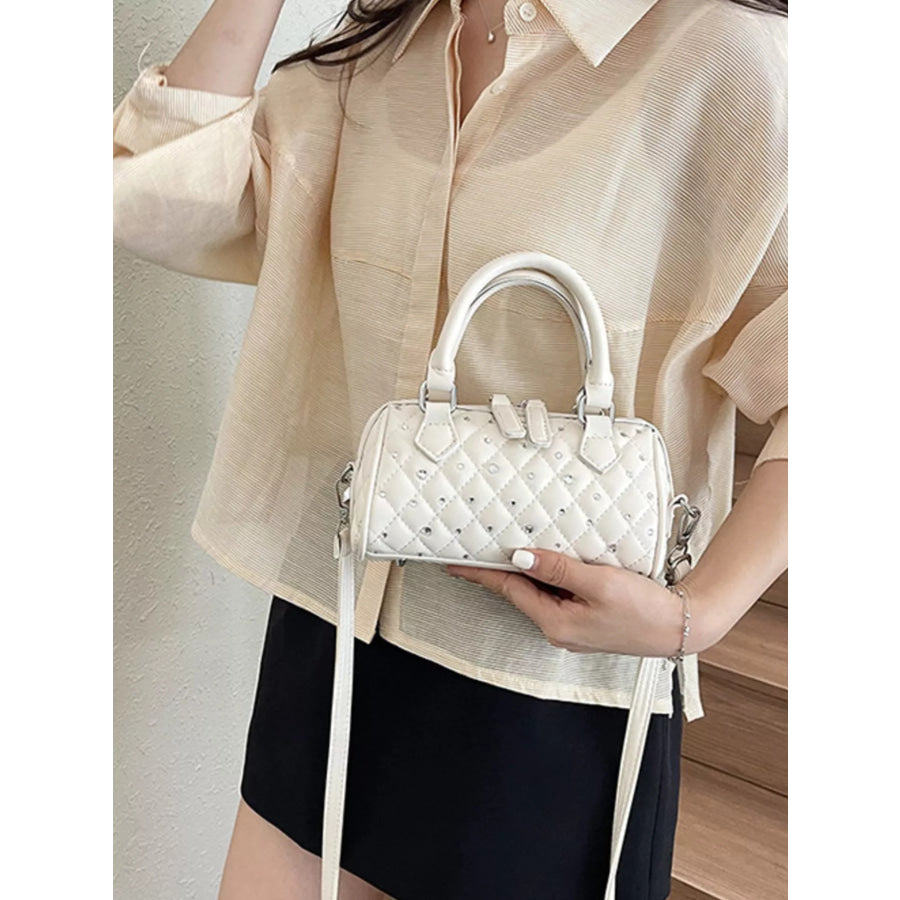 Quilted Barrel Handbag Off-white / onesize Apparel and Accessories