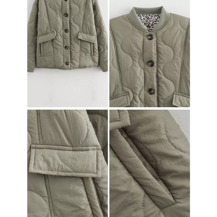 Quilted Button Up Jacket Apparel and Accessories