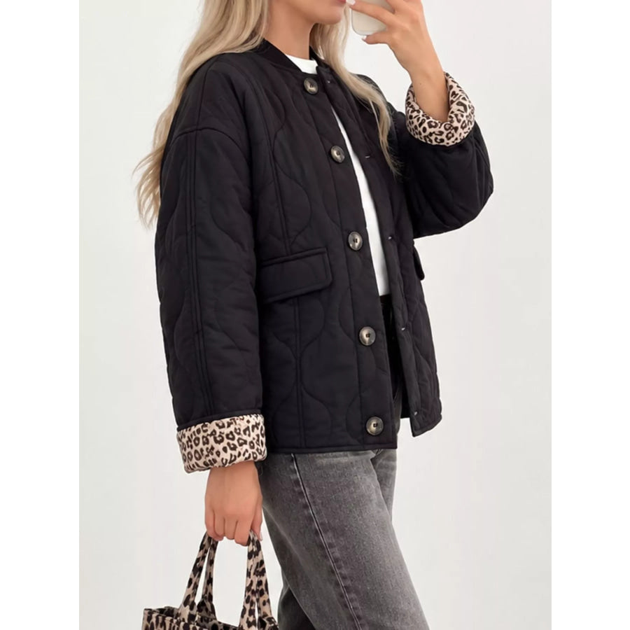 Quilted Button Up Jacket Apparel and Accessories